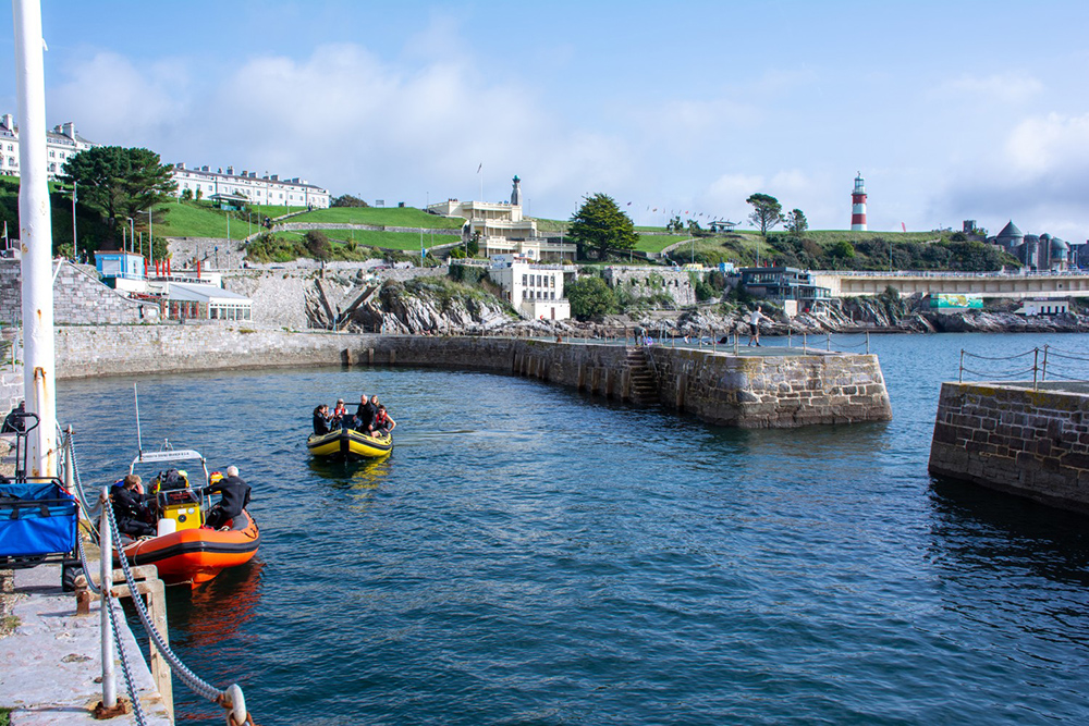 Plymouth Waterfront on a sunny day in October